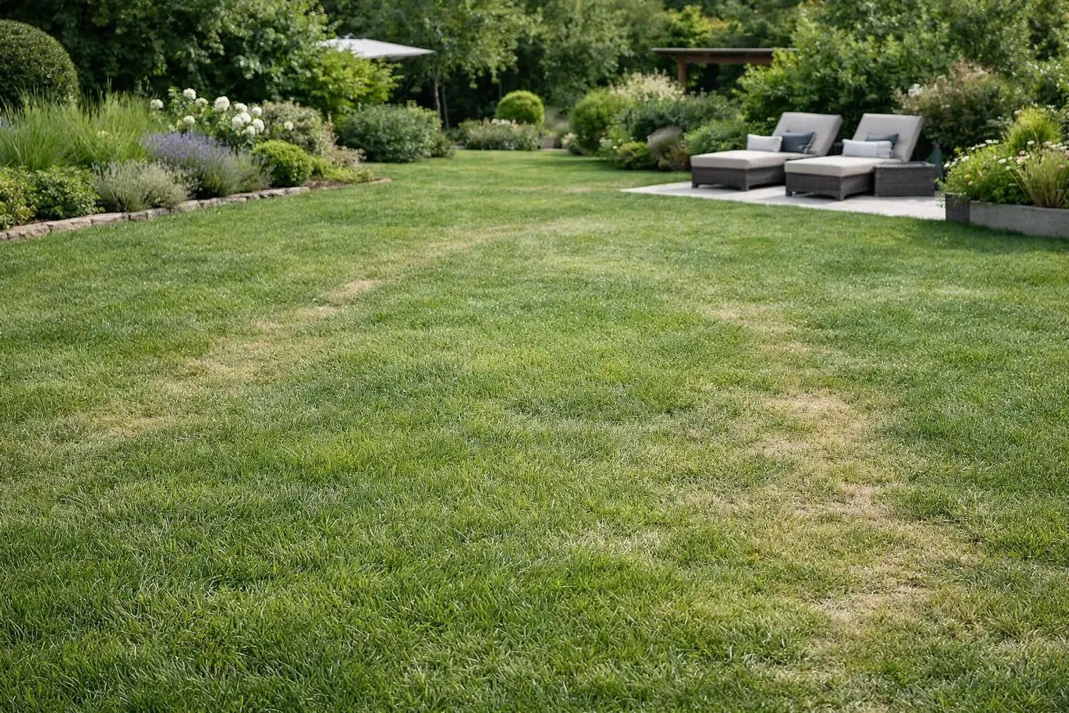 Gazon adapté aux zones à fort piétinement dans un jardin ou une aire de jeux