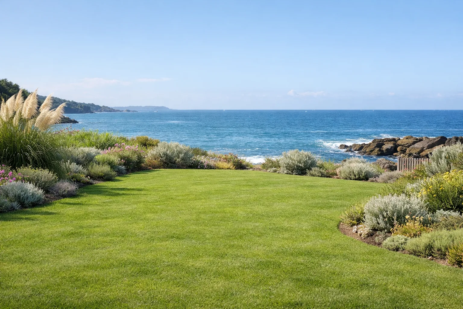 Quelle pelouse choisir en bord de mer, avec sel et embruns ?