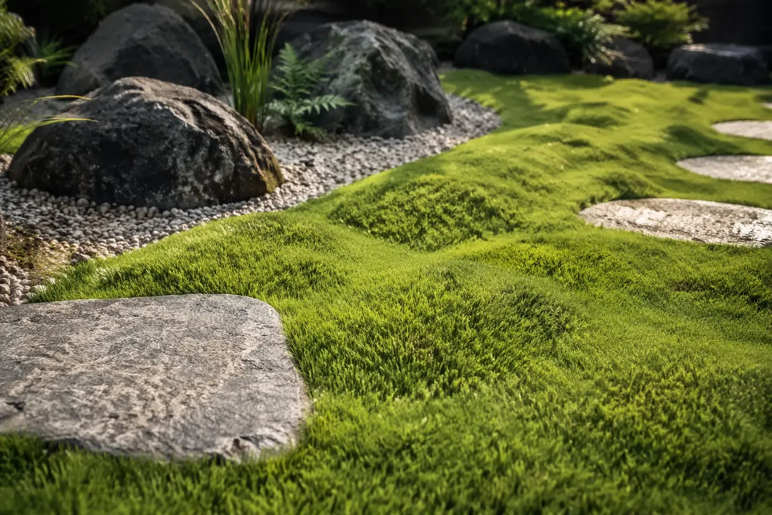 Zoysia tenuifolia au port moutonné ondulé typique des jardins japonais